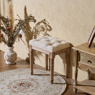 Tabouret de pied et tabouret de coiffeuse rembourrés vintage français CO-Z