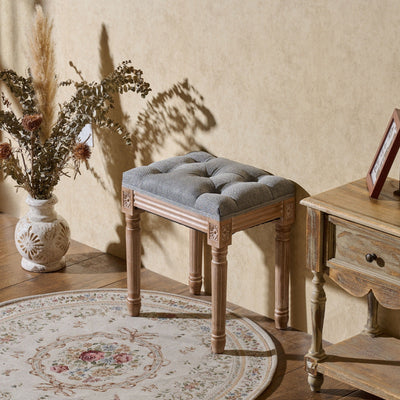 Tabouret de pied et tabouret de coiffeuse rembourrés vintage français CO-Z