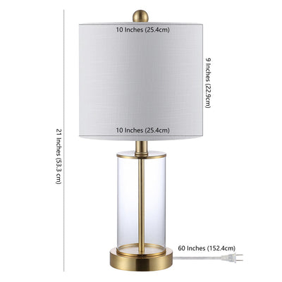 Lampe de table à LED Cabell 21 en verre, contemporaine et moderne, avec chargeur USB, bronze huilé (lot de 2) par JONATHAN Y