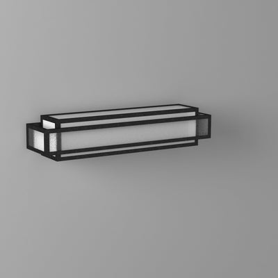 Barre de salle de bain carrée Lavery Camden, 3 lumières, en charbon de bois vieilli et verre grainé