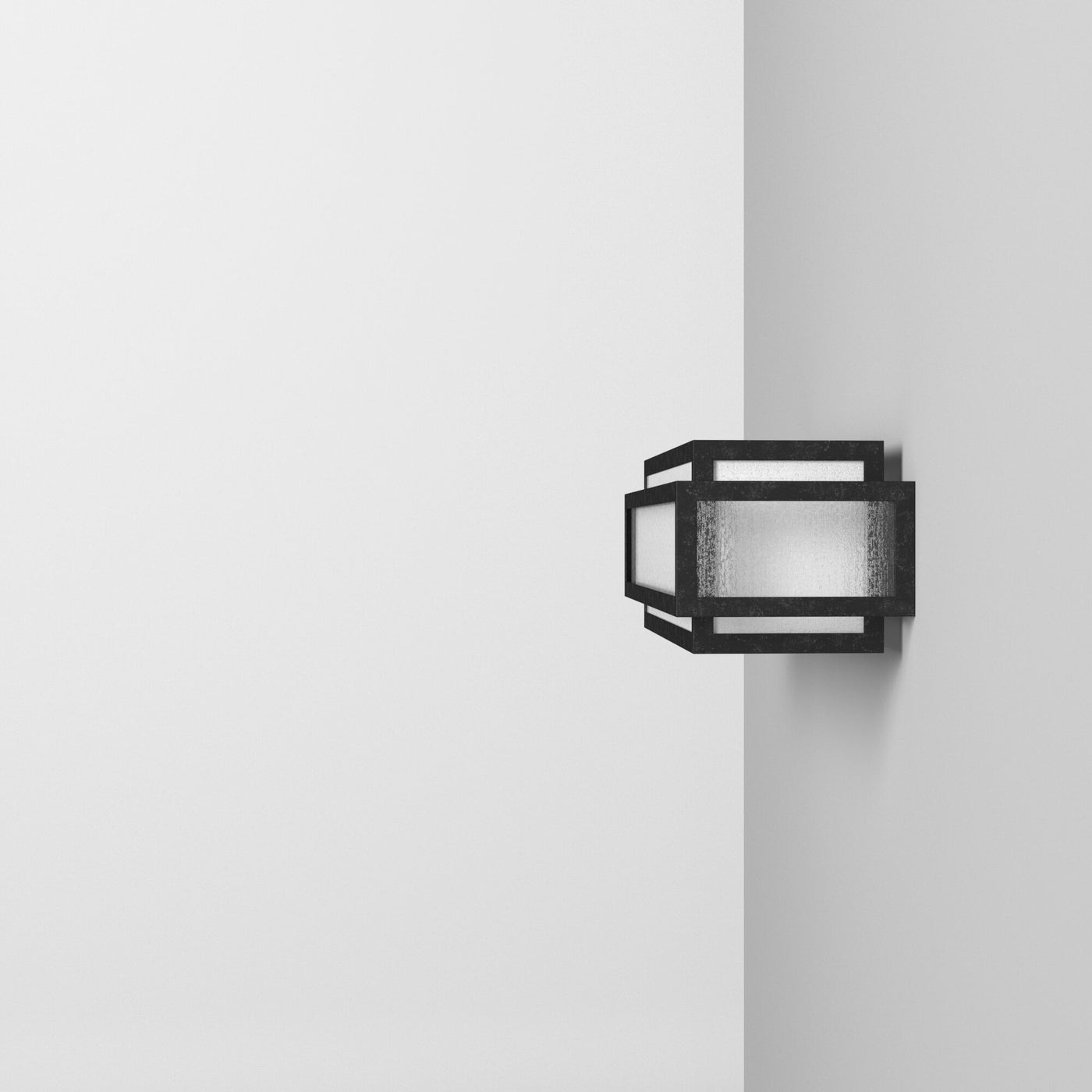 Barre de salle de bain carrée Lavery Camden, 3 lumières, en charbon de bois vieilli et verre grainé