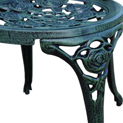 Ensemble bistro 3 pièces Camellia en fonte d'aluminium vert Verdi avec table et 2 chaises