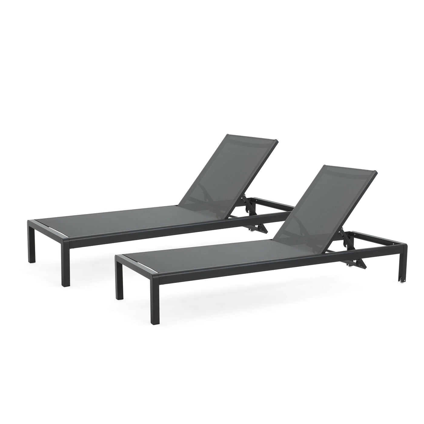Chaise longue d'extérieur en aluminium Cape Coral (lot de 2) par Christopher Knight Home - 77,56 po x 25,20 po x 11,80 po