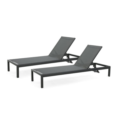 Chaise longue d'extérieur en aluminium Cape Coral (lot de 2) par Christopher Knight Home - 77,56 po x 25,20 po x 11,80 po