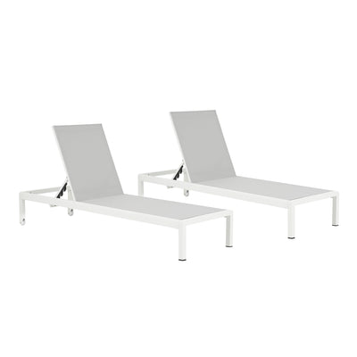 Chaise longue d'extérieur en aluminium Cape Coral (lot de 2) par Christopher Knight Home - 77,56 po x 25,20 po x 11,80 po
