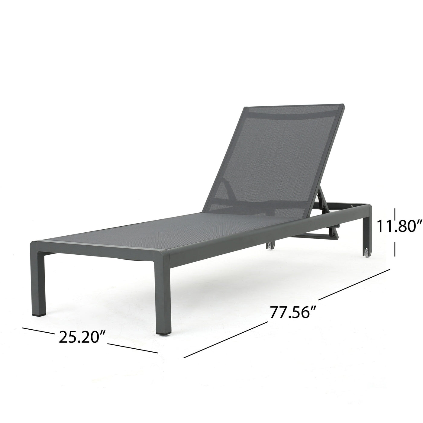 Chaise longue d'extérieur en aluminium Cape Coral (lot de 2) par Christopher Knight Home - 77,56 po x 25,20 po x 11,80 po