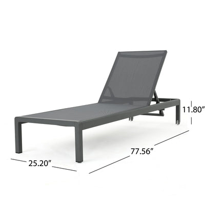 Chaise longue d'extérieur en aluminium Cape Coral (lot de 2) par Christopher Knight Home - 77,56 po x 25,20 po x 11,80 po