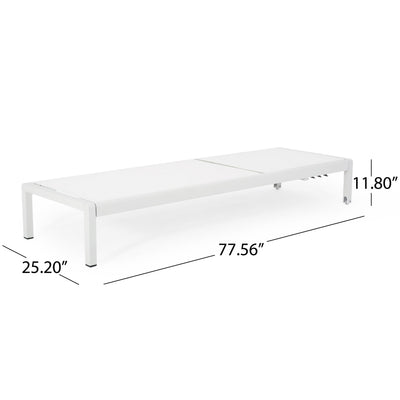 Chaise longue d'extérieur en aluminium Cape Coral (lot de 2) par Christopher Knight Home - 77,56 po x 25,20 po x 11,80 po