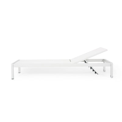 Chaise longue d'extérieur en aluminium Cape Coral (lot de 2) par Christopher Knight Home - 77,56 po x 25,20 po x 11,80 po