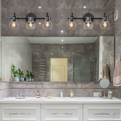 Applique murale moderne en verre à 3 lumières pour salle de bain