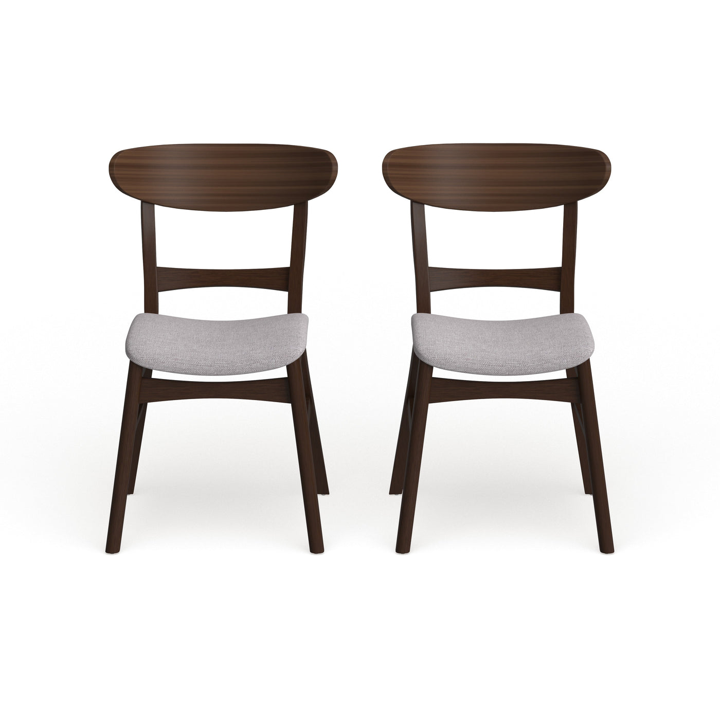 Chaise de salle à manger Abrielle en bois d'hévéa rembourrée de style milieu de siècle (lot de 2) par Christopher Knight Home