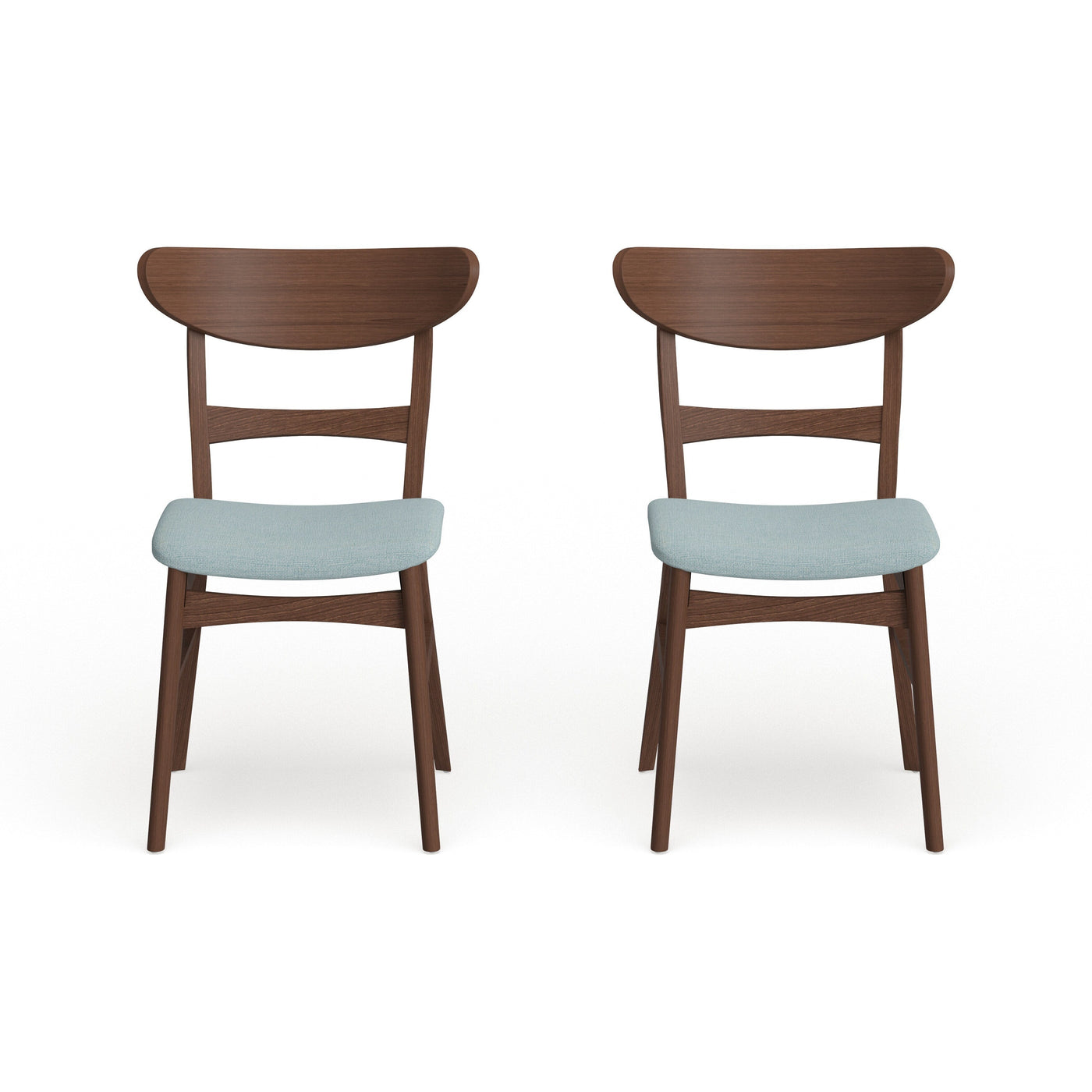 Chaise de salle à manger Abrielle en bois d'hévéa rembourrée de style milieu de siècle (lot de 2) par Christopher Knight Home