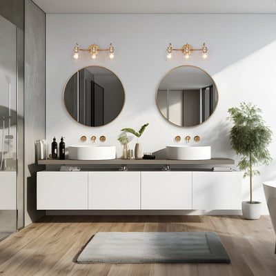 Applique murale moderne en verre à 3 lumières pour salle de bain