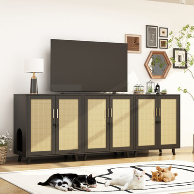 Bac à litière pour chat, maison pour chat, table d'appoint, porte, armoire, bibliothèque