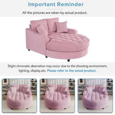 Canapé-lit en chenille, canapé-lit rembourré avec dossier capitonné et 2 coussins amovibles pour le salon