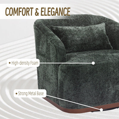 Fauteuil pivotant en chenille, canapé d'appoint confortable à 360 degrés pour salon, chambre et bureau avec coussin amovible