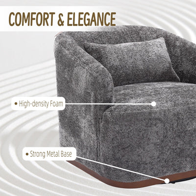 Fauteuil pivotant en chenille, canapé d'appoint confortable à 360 degrés pour salon, chambre et bureau avec coussin amovible