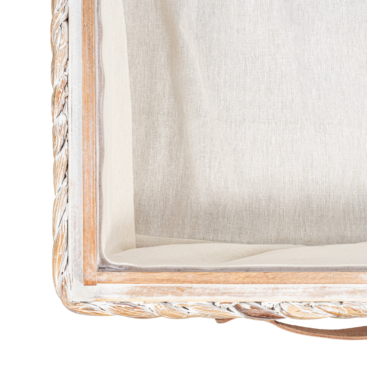 Happimess Bac de rangement sous le lit en jacinthe/bois avec roulettes et poignées