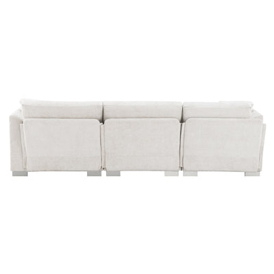 Canapé sectionnel Cloud, ensemble de canapés de luxe en forme de L avec 2 oreillers gratuits, mobilier d'intérieur 4 places en chenille avec méridienne surdimensionnée
