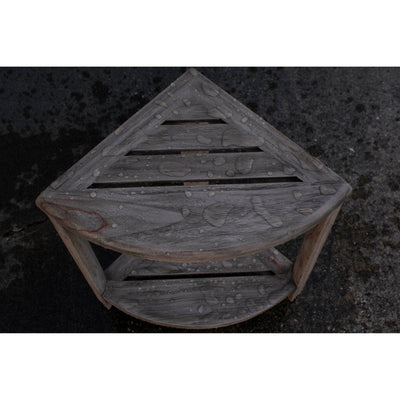 CoastalVogue, Étagère de douche d'angle en teck, Tabouret de douche pour se raser les jambes, Repose-pieds de douche, Tabouret de douche en teck, Tabouret de douche d'angle