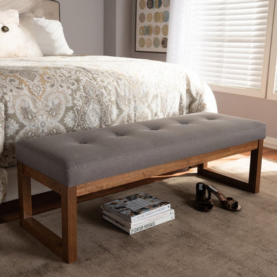 Banc contemporain rembourré en tissu par Baxton Studio