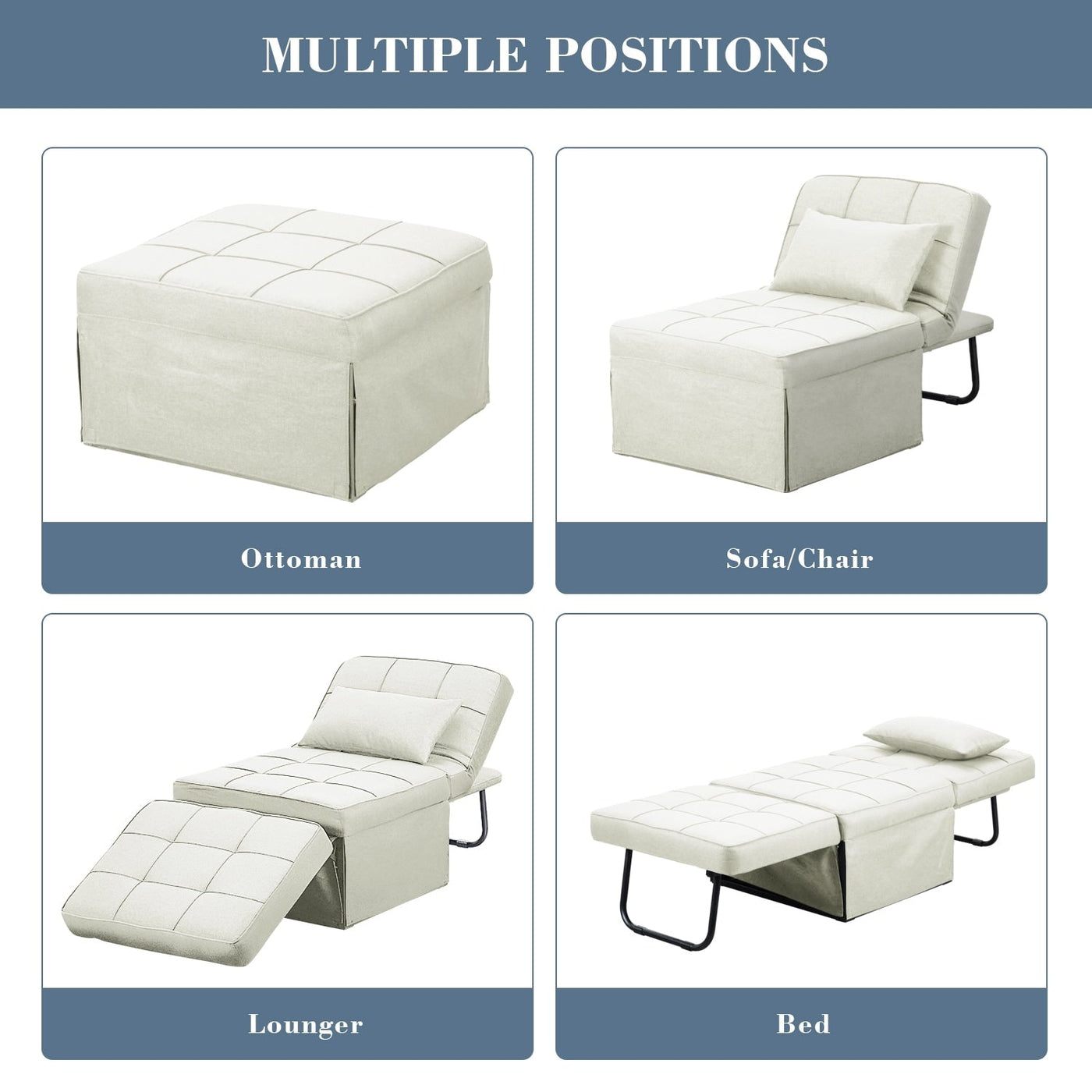 Canapé-lit convertible, canapé-lit, fauteuil inclinable, ottoman, pliable, pour salon