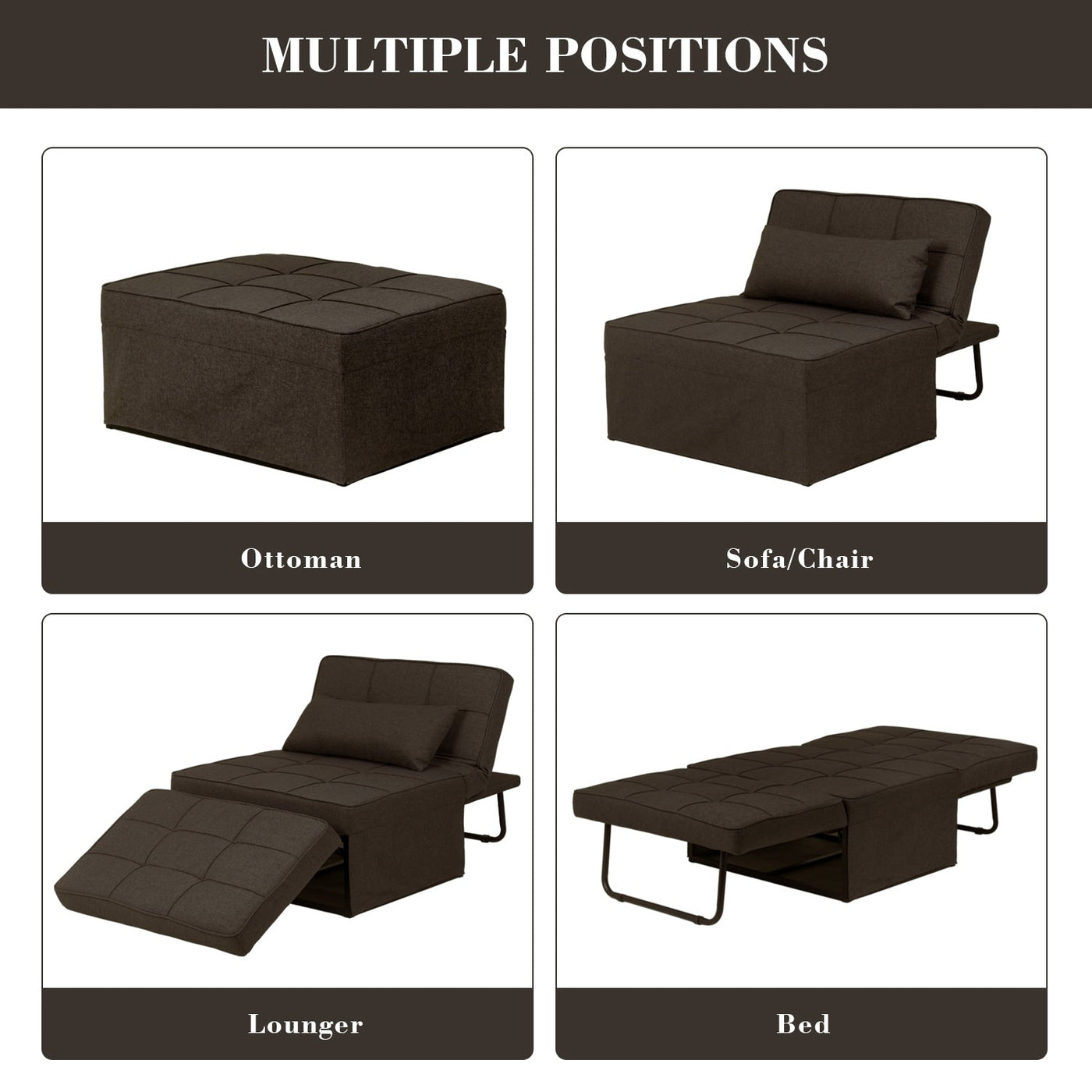 Canapé-lit convertible, canapé-lit, fauteuil inclinable, ottoman, pliable, pour salon