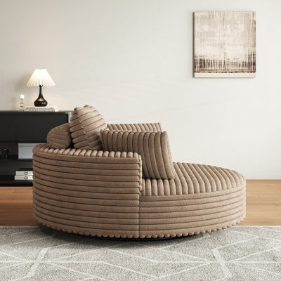 Chaise pivotante simple en velours côtelé et mousse chenille