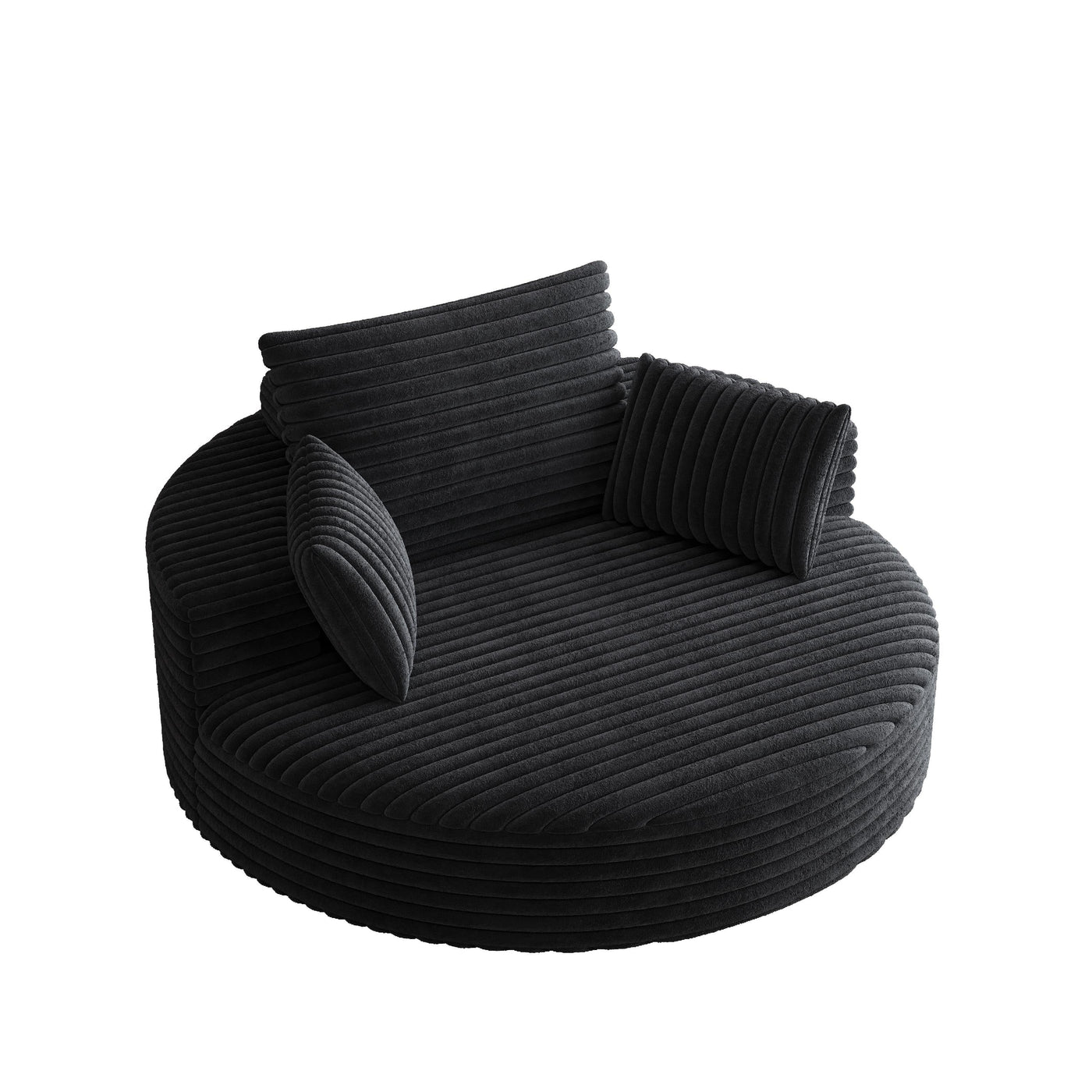 Chaise pivotante simple en velours côtelé et mousse chenille