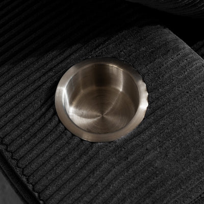 Canapé pouf rembourré en velours côtelé et mousse à mémoire de forme avec pouf - 48,4 L x 67,7 l x 24,4 H