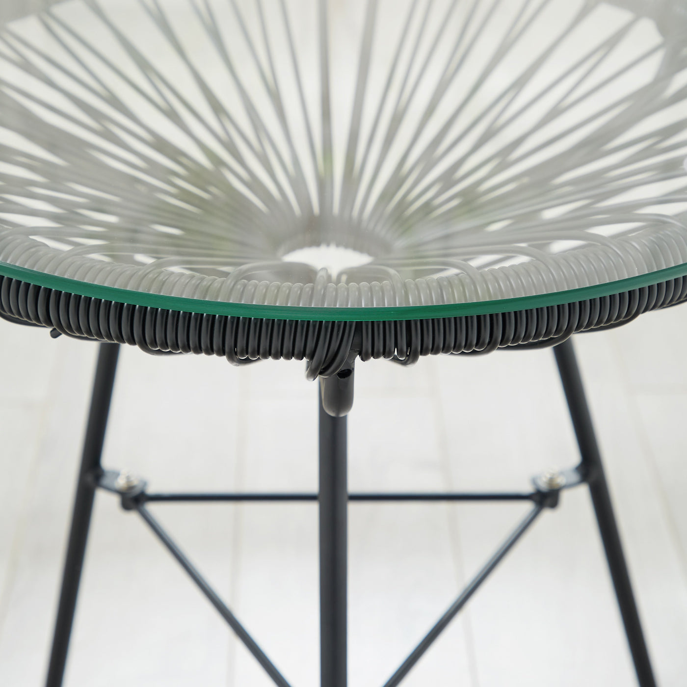 Ensemble bistrot moderne en osier Acapulco Corvus Sarcelles 3 pièces