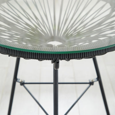 Ensemble bistrot moderne en osier Acapulco Corvus Sarcelles 3 pièces