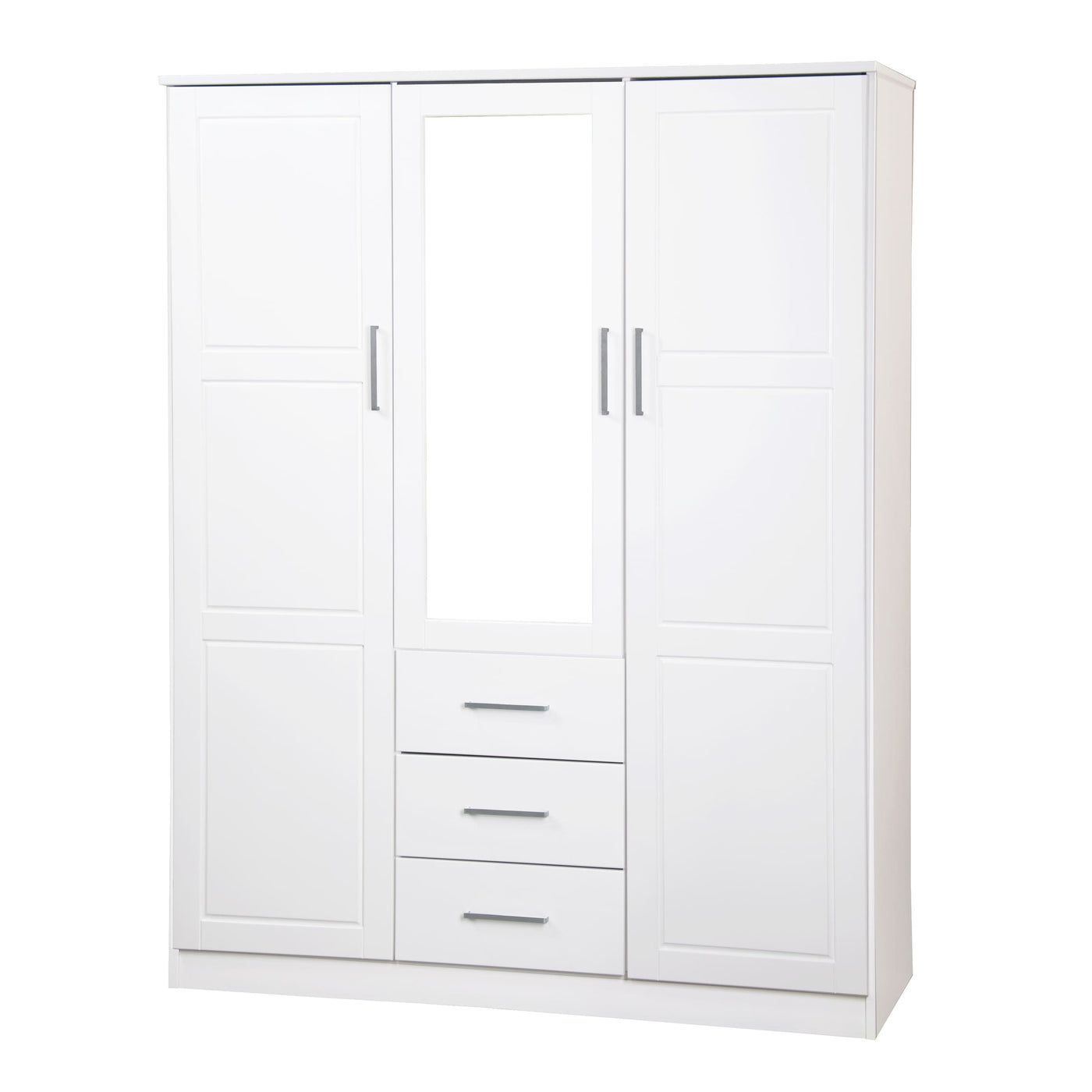 Armoire penderie 3 portes Cosmo 100 % bois massif de Palace Imports avec portes en bois massif ou en miroir