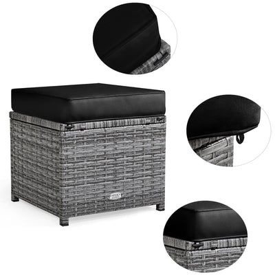 Ensemble de salle à manger en rotin Costway 7 pièces avec canapé sectionnel et pouf - Voir les détails