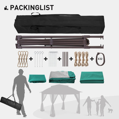 Gazebo escamotable en acier Cozywor de 11 pi x 11 pi avec moustiquaire