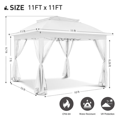 Gazebo escamotable en acier Cozywor de 11 pi x 11 pi avec moustiquaire