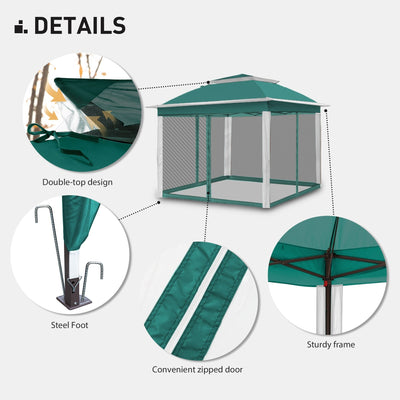 Gazebo escamotable en acier Cozywor de 11 pi x 11 pi avec moustiquaire