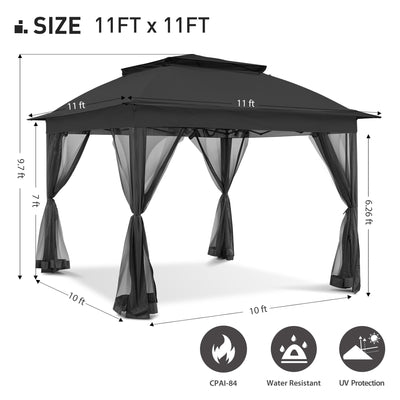 Gazebo escamotable en acier Cozywor de 11 pi x 11 pi avec moustiquaire