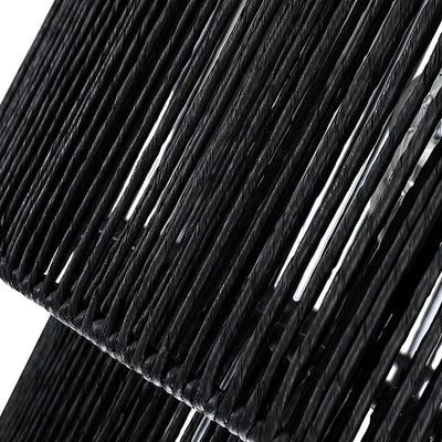 Lustre tambour en rotin noir à 4 lumières Cynthia - 22 po de largeur