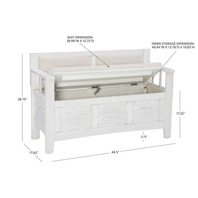 Banc d'entrée de rangement à plateau rabattable en bois de dahlia