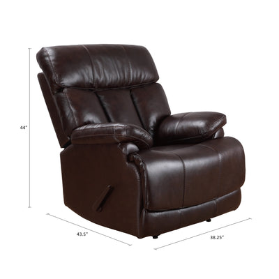 Fauteuil inclinable manuel extensible avec repose-pieds en cuir véritable marron de qualité supérieure Davin