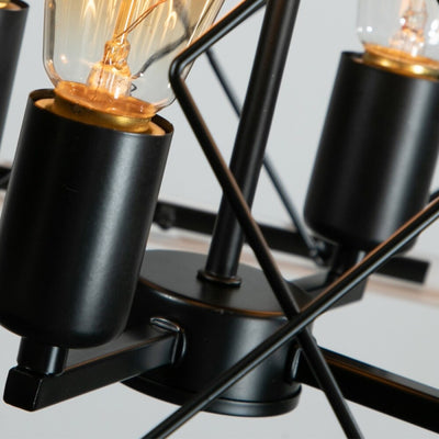 Lustre de style ferme à 4 lumières à intensité variable pour salle à manger, sans ampoule