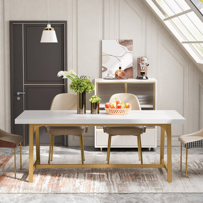 Table à manger rectangulaire en bois pour 8 personnes, 180 cm