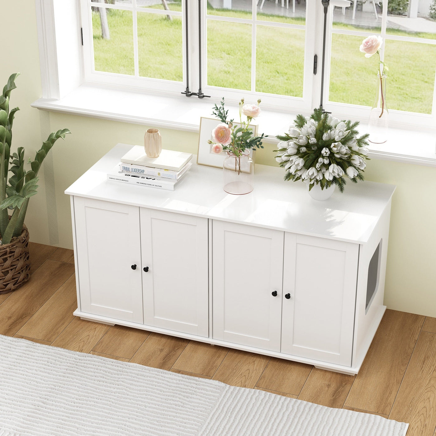 Meuble de dissimulation pour bac à litière pour chat et toilettes privées pour animaux de compagnie