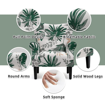 Fauteuil d'appoint moderne Erommy, fauteuil à dossier haut, canapé simple en tissu rembourré avec pieds en bois pour le salon