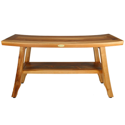 Banc de douche en teck EcoDecors Satori 86 cm, banc en bois, banc de salle de bain, sièges de douche pour adultes, tabouret de douche en teck