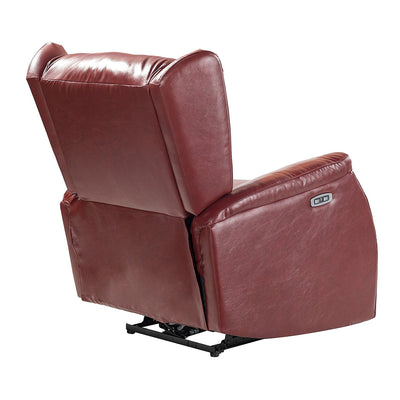 Fauteuil inclinable électrique en cuir véritable Eduardo avec port USB, lot de 2