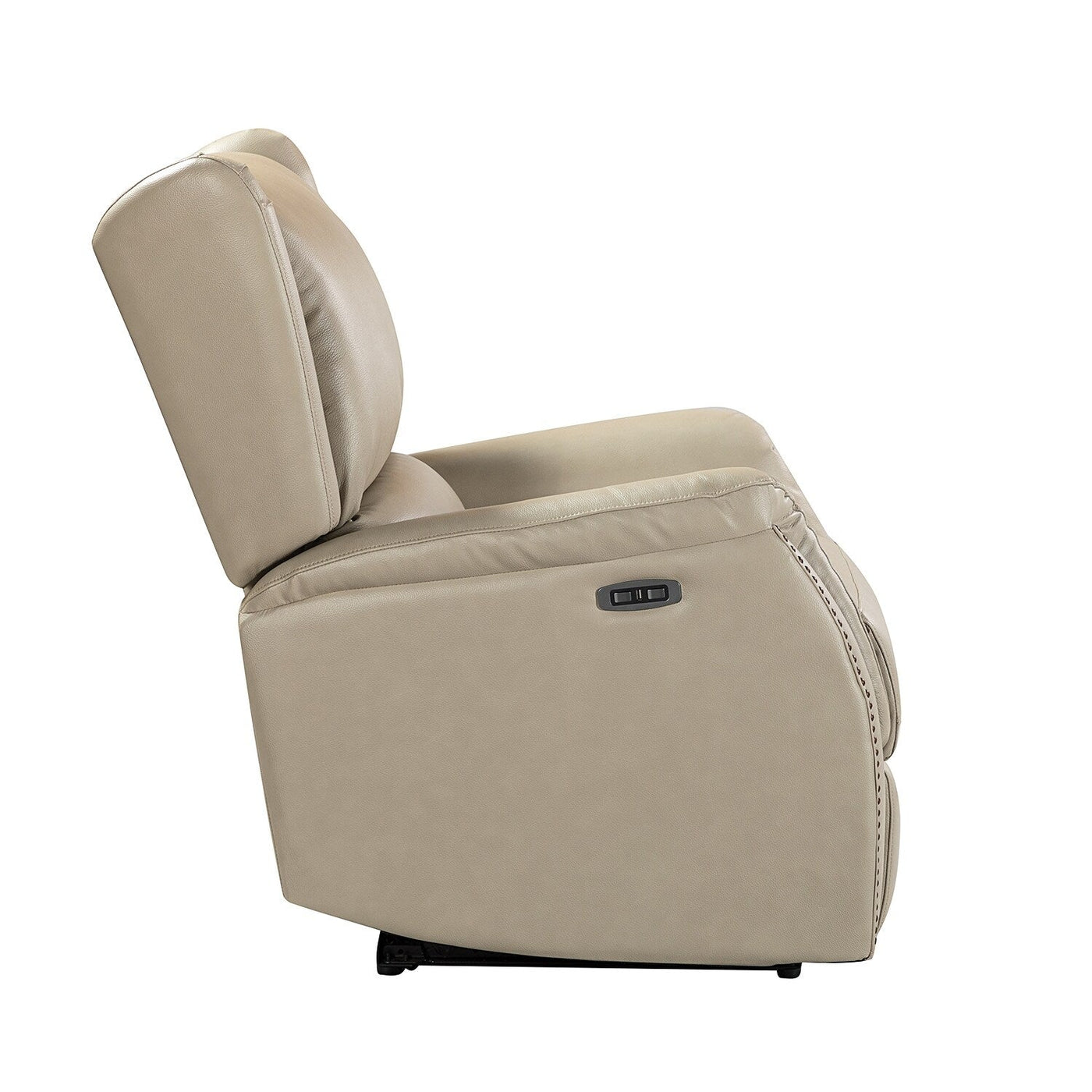 Fauteuil inclinable électrique en cuir véritable Eduardo avec port USB, lot de 2