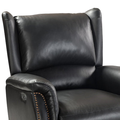 Fauteuil inclinable électrique en cuir véritable Eduardo avec port USB, lot de 2