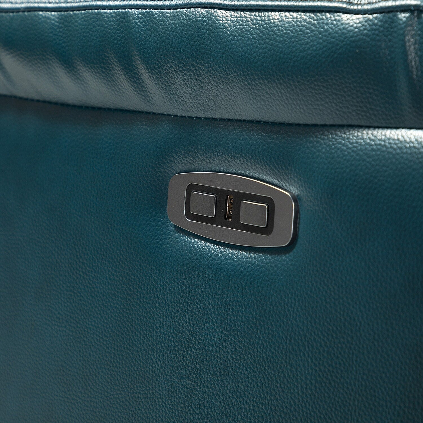 Fauteuil inclinable électrique en cuir véritable Eduardo avec port USB, lot de 2